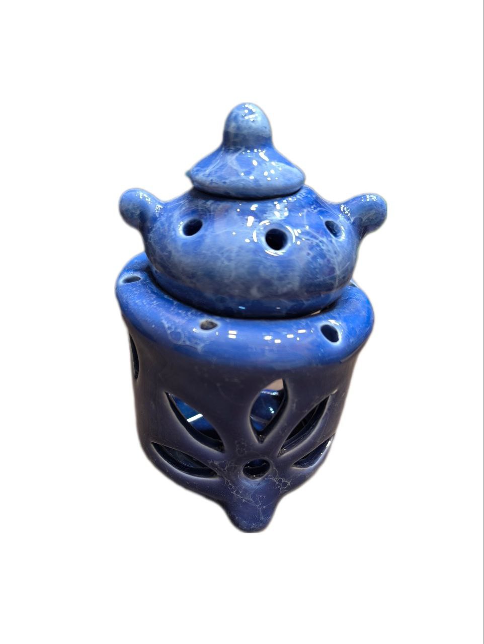 اسانس سوز قوری سرامیکی آبی