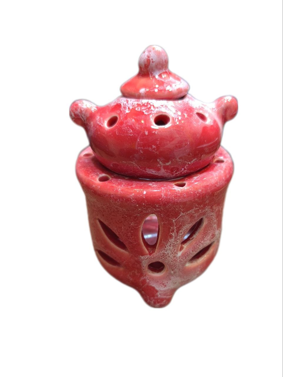 اسانس سوز قوری سرامیکی قرمز